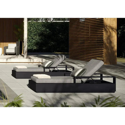 Tavira Lounger Lanikai Salt & Pepper Outdoor Chair-Outdoor Cabanas & Loungers-SUNPAN-LOOMLAN