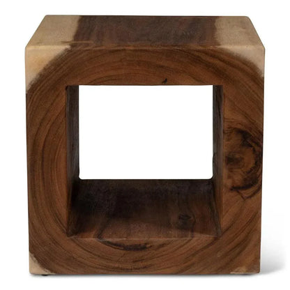 Tayida Natural Solid Chamcha Wooden Side Table - LOOMLAN - Urbia - Side Tables