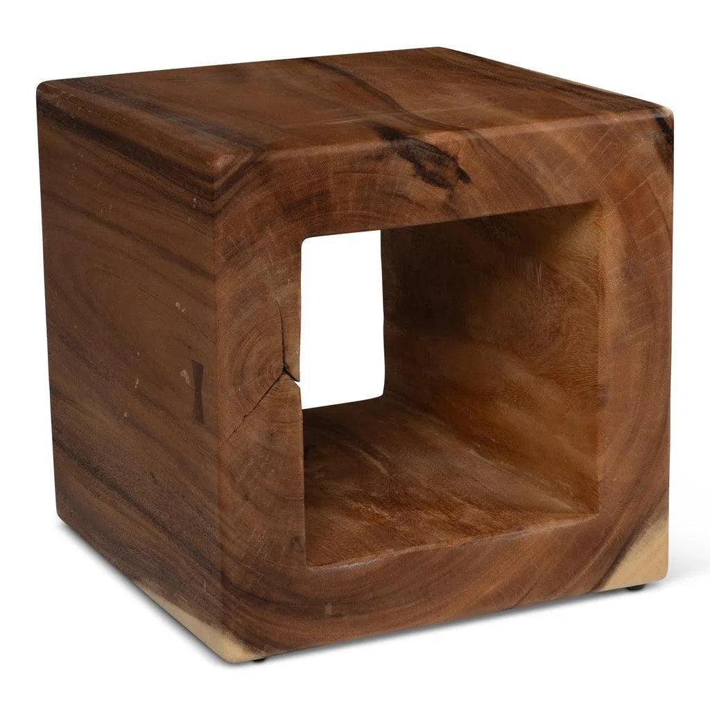 Tayida Natural Solid Chamcha Wooden Side Table - LOOMLAN - Urbia - Side Tables