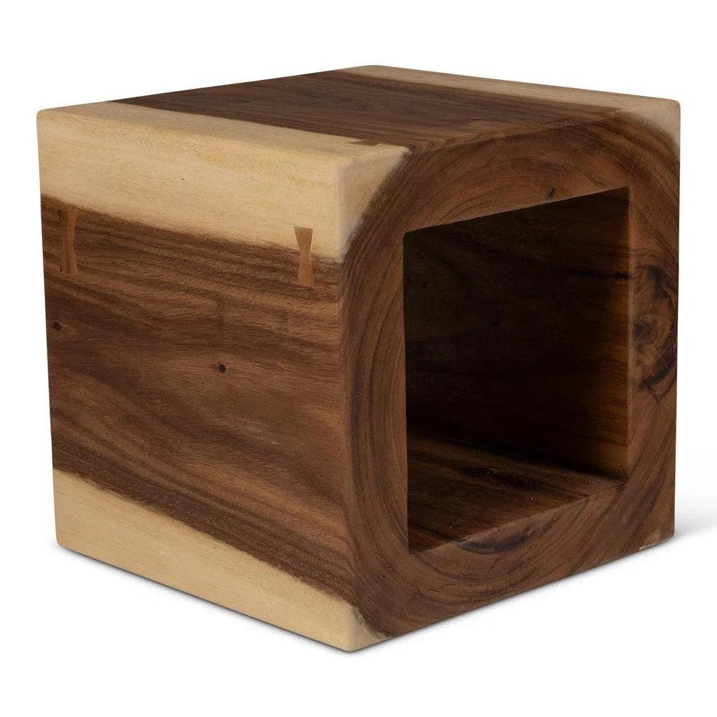 Tayida Natural Solid Chamcha Wooden Side Table - LOOMLAN - Urbia - Side Tables