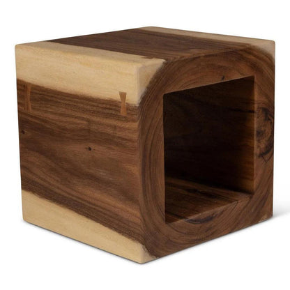 Tayida Natural Solid Chamcha Wooden Side Table - LOOMLAN - Urbia - Side Tables