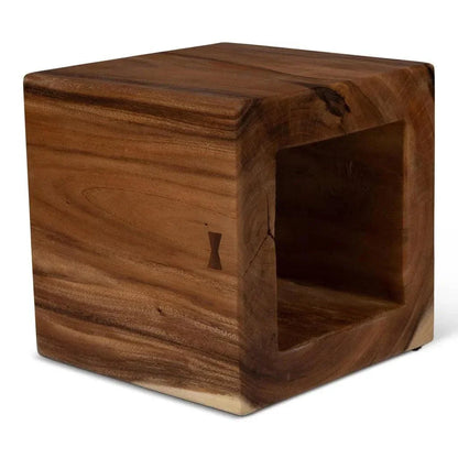 Tayida Natural Solid Chamcha Wooden Side Table - LOOMLAN - Urbia - Side Tables