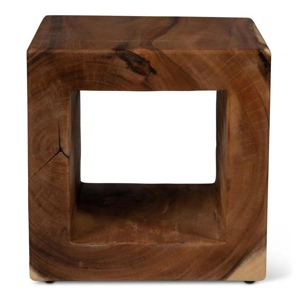 Tayida Natural Solid Chamcha Wooden Side Table - LOOMLAN - Urbia - Side Tables