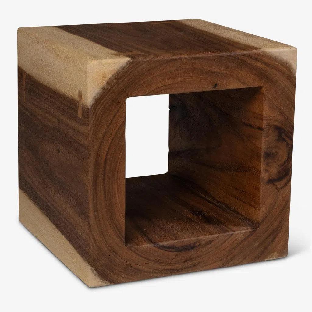 Tayida Natural Solid Chamcha Wooden Side Table - LOOMLAN - Urbia - Side Tables