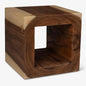 Tayida Natural Solid Chamcha Wooden Side Table - LOOMLAN - Urbia - Side Tables