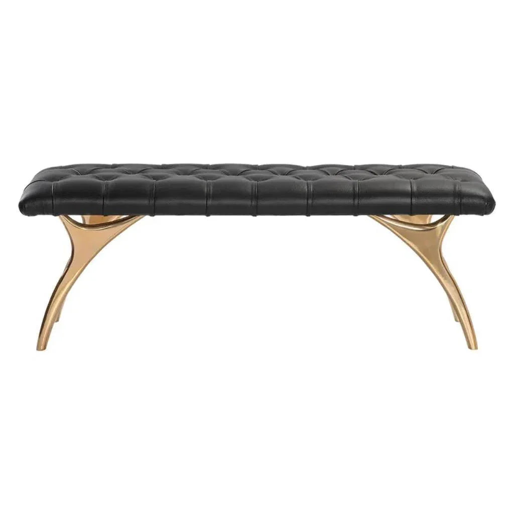 Taylen Leather Backless Bench - LOOMLAN - SUNPAN - Bedroom Benches