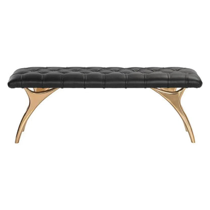 Taylen Leather Backless Bench - LOOMLAN - SUNPAN - Bedroom Benches