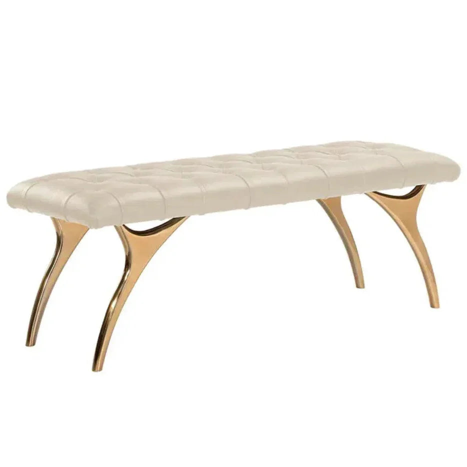 Taylen Leather Backless Bench - LOOMLAN - SUNPAN - Bedroom Benches