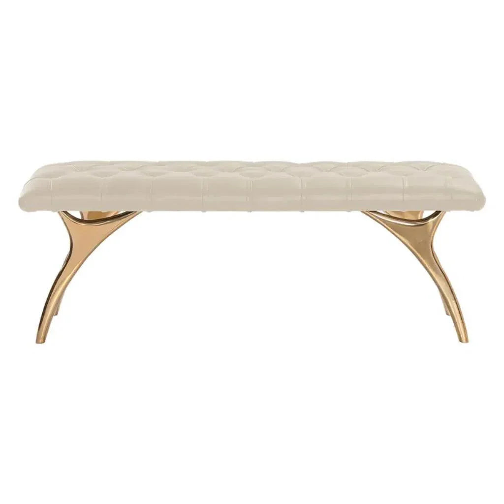 Taylen Leather Backless Bench - LOOMLAN - SUNPAN - Bedroom Benches