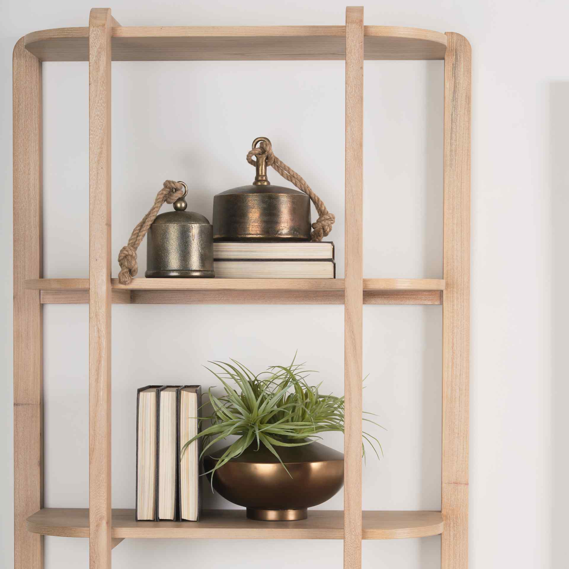 Taylin Light Brown Solid Wood Etagere-Etageres-Mercana-LOOMLAN