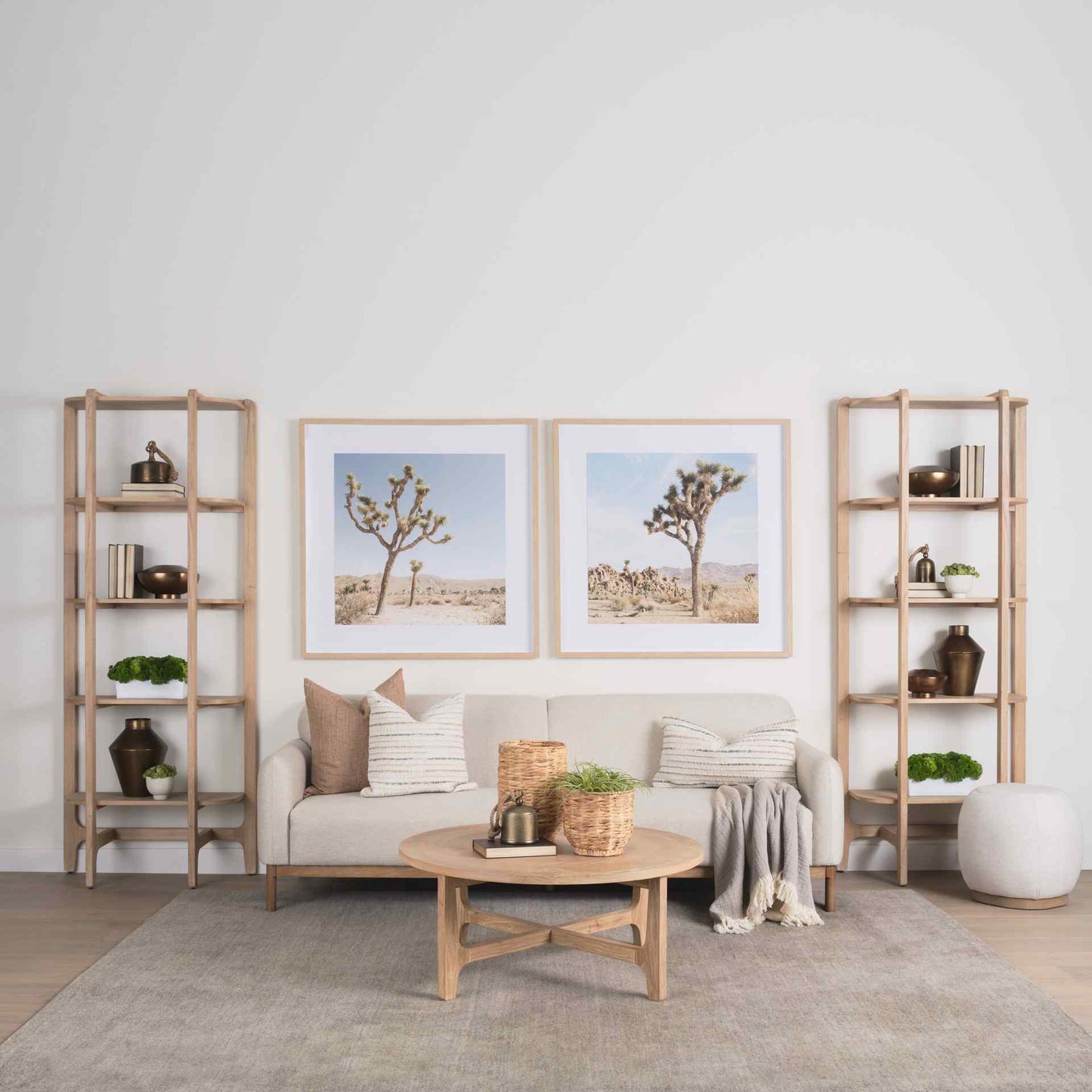 Taylin Light Brown Solid Wood Etagere-Etageres-Mercana-LOOMLAN