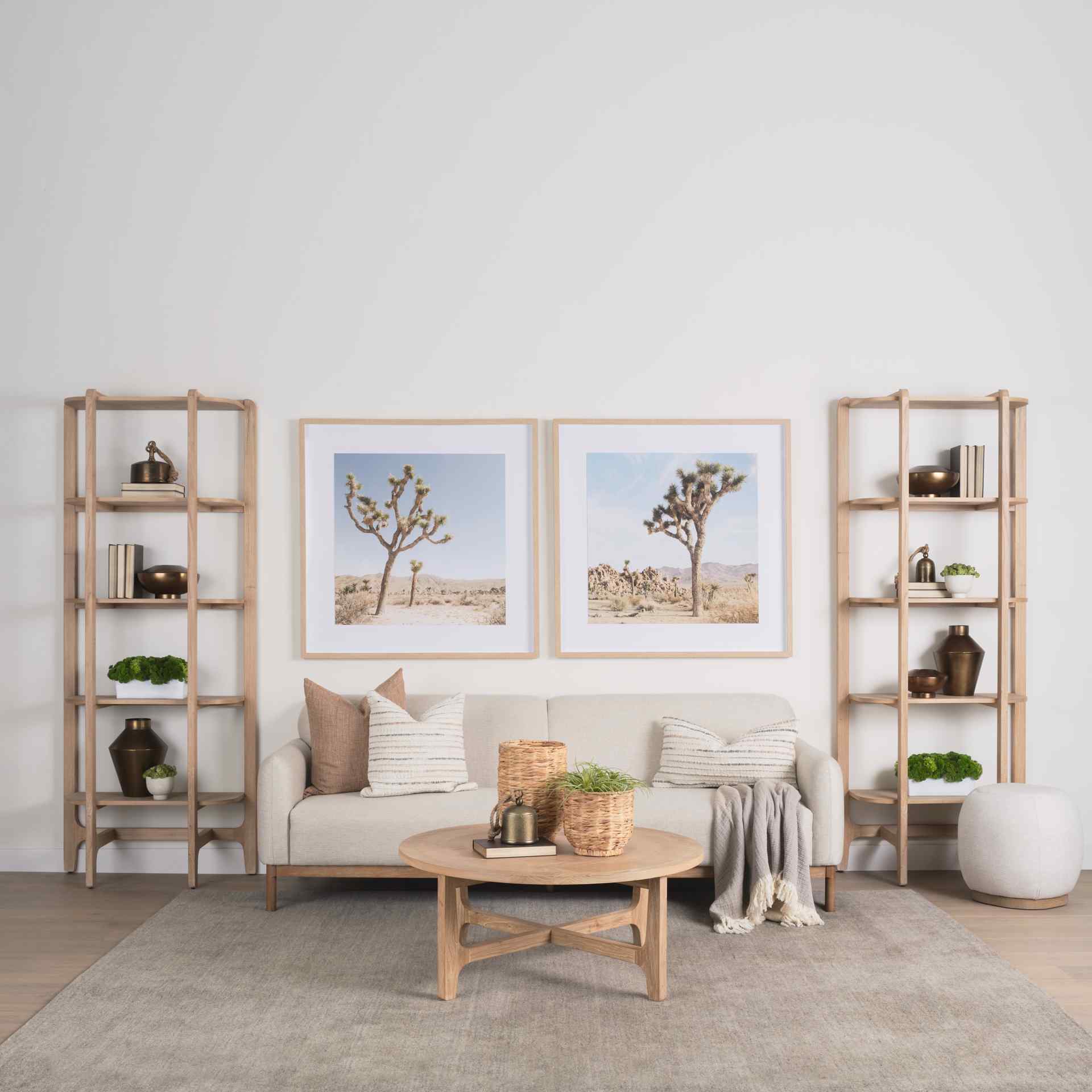 Taylin Light Brown Solid Wood Etagere-Etageres-Mercana-LOOMLAN