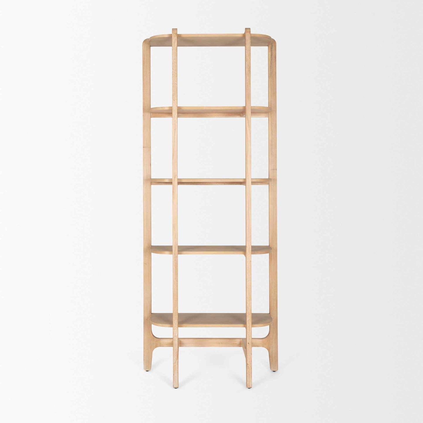 Taylin Light Brown Solid Wood Etagere-Etageres-Mercana-LOOMLAN