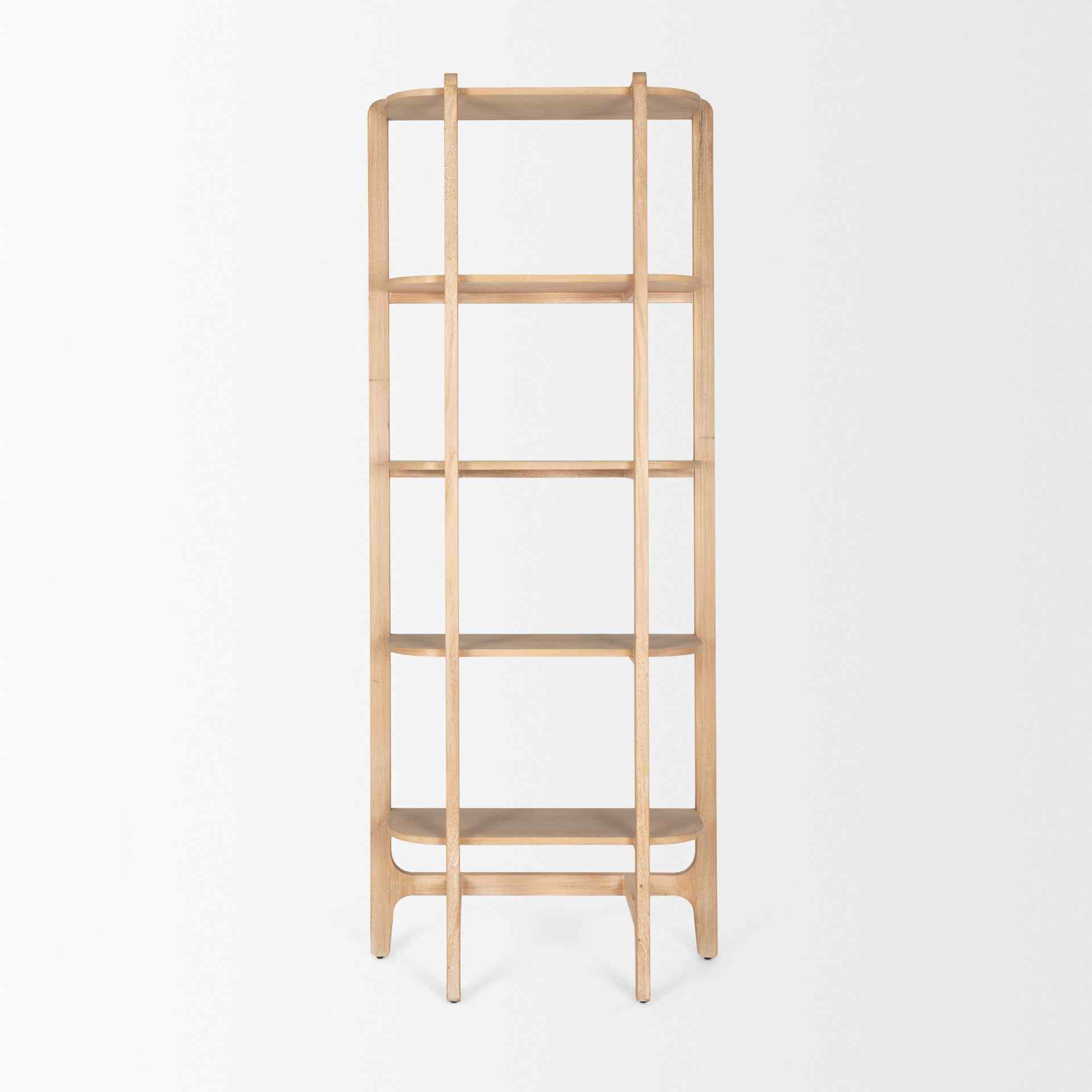 Taylin Light Brown Solid Wood Etagere-Etageres-Mercana-LOOMLAN