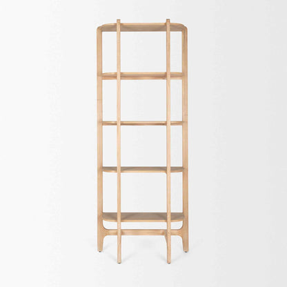 Taylin Light Brown Solid Wood Etagere-Etageres-Mercana-LOOMLAN