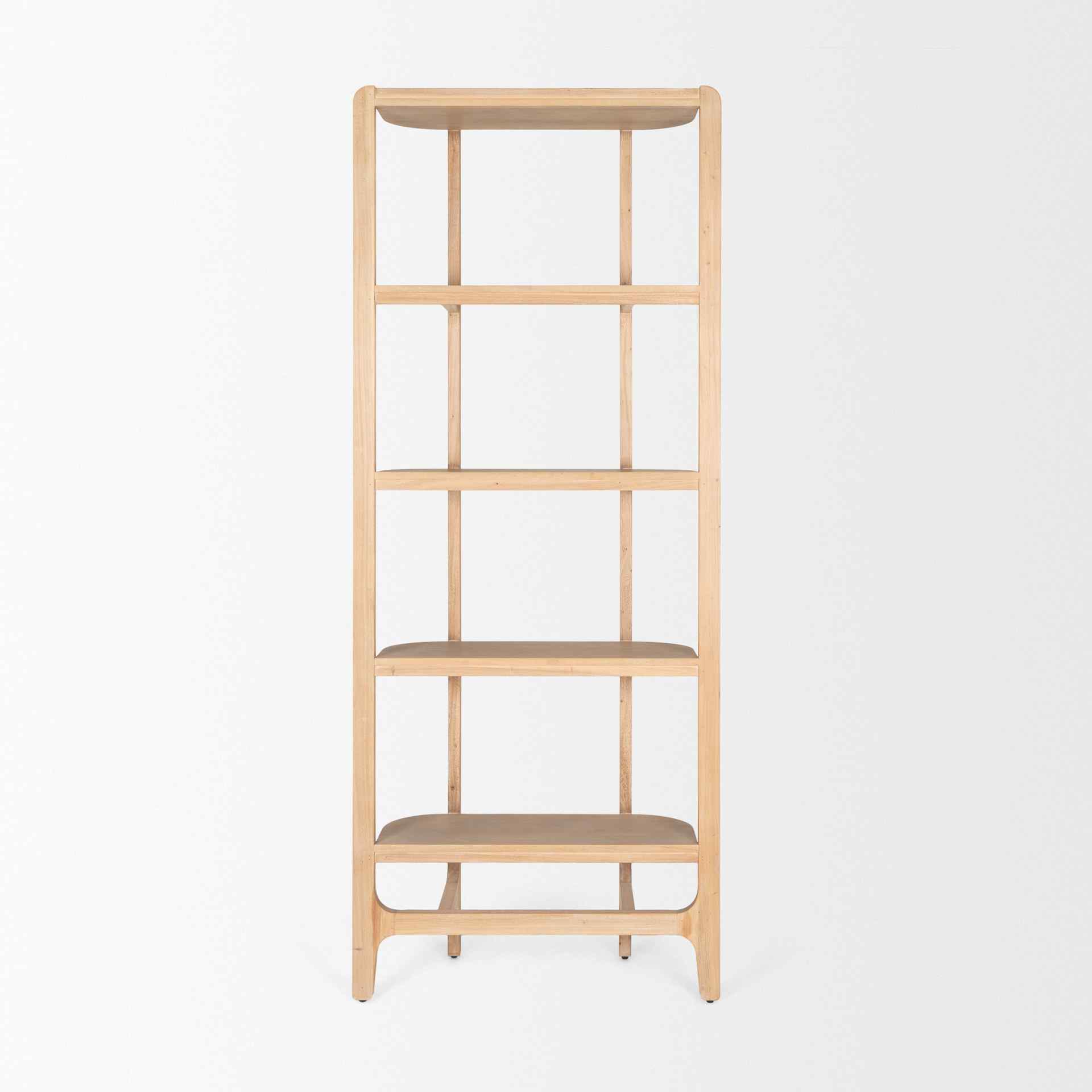 Taylin Light Brown Solid Wood Etagere-Etageres-Mercana-LOOMLAN
