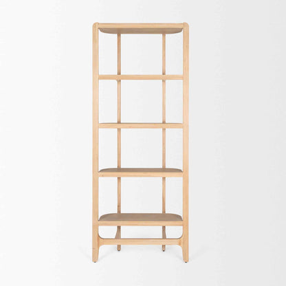 Taylin Light Brown Solid Wood Etagere-Etageres-Mercana-LOOMLAN