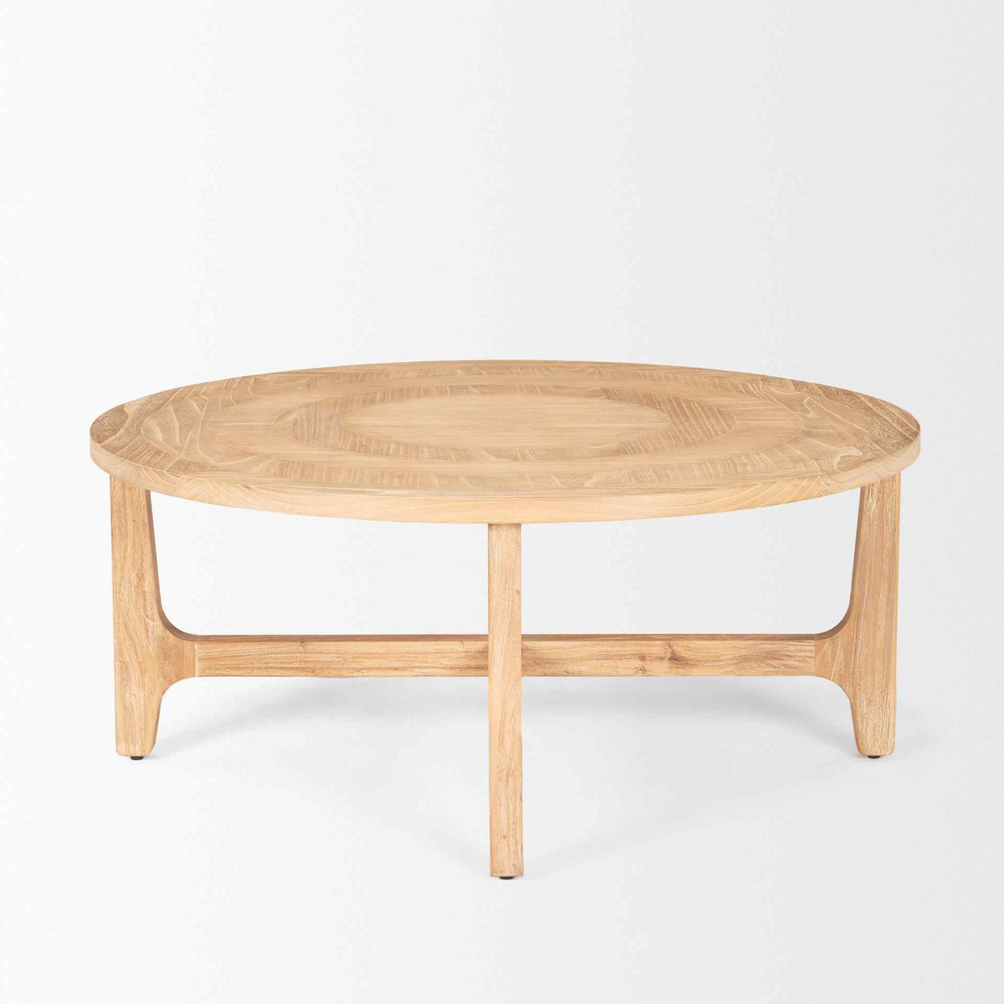 Taylin Light Brown Wood Round Coffee Table