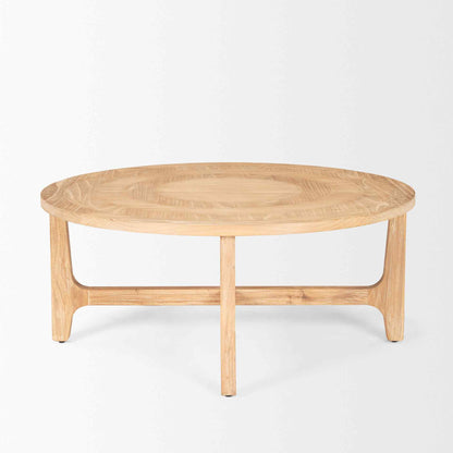 Taylin Light Brown Wood Round Coffee Table