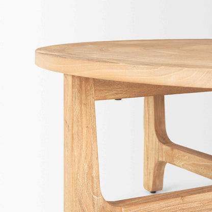 Taylin Light Brown Wood Round Coffee Table