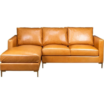 Taylor Leather Ambassador Camel Sectional - LOOMLAN - Olivia + Quinn - Sectionals