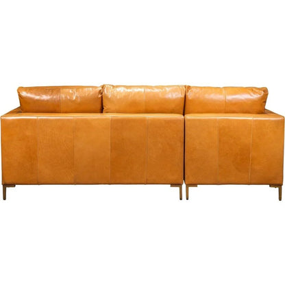 Taylor Leather Ambassador Camel Sectional - LOOMLAN - Olivia + Quinn - Sectionals