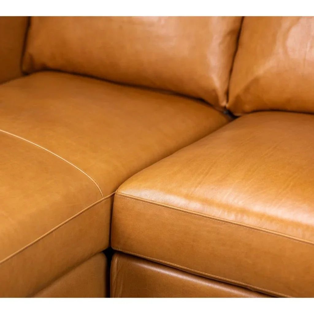 Taylor Leather Ambassador Camel Sectional - LOOMLAN - Olivia + Quinn - Sectionals