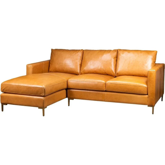 Taylor Leather Ambassador Camel Sectional - LOOMLAN - Olivia + Quinn - Sectionals