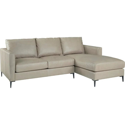 Taylor Leather In Mccann Mushroom Sectional - LOOMLAN - Olivia + Quinn - Sectionals