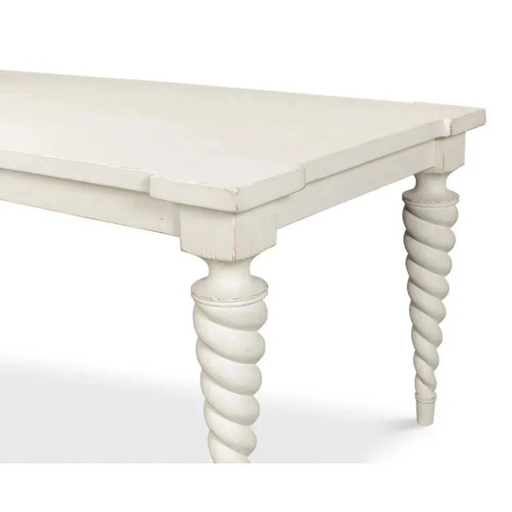 Teagan Dining Table Antique White-Dining Tables-Sarreid-LOOMLAN