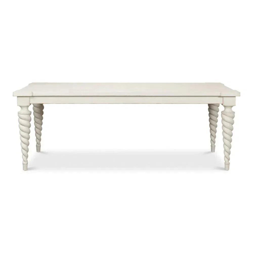 Teagan Dining Table Antique White-Dining Tables-Sarreid-LOOMLAN