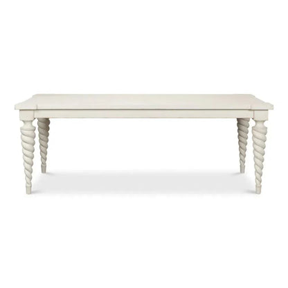 Teagan Dining Table Antique White-Dining Tables-Sarreid-LOOMLAN