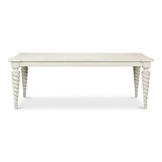 Teagan Dining Table Antique White-Dining Tables-Sarreid-LOOMLAN