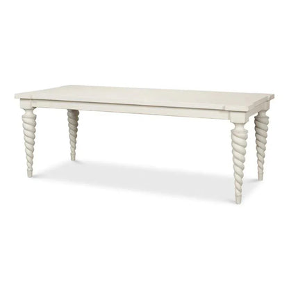 Teagan Dining Table Antique White-Dining Tables-Sarreid-LOOMLAN