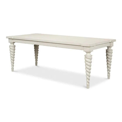 Teagan Dining Table Antique White-Dining Tables-Sarreid-LOOMLAN