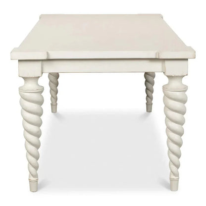 Teagan Dining Table Antique White-Dining Tables-Sarreid-LOOMLAN