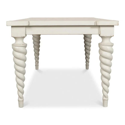 Teagan Dining Table Antique White-Dining Tables-Sarreid-LOOMLAN