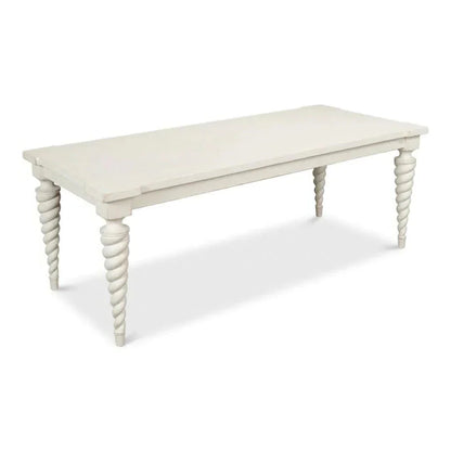 Teagan Dining Table Antique White-Dining Tables-Sarreid-LOOMLAN