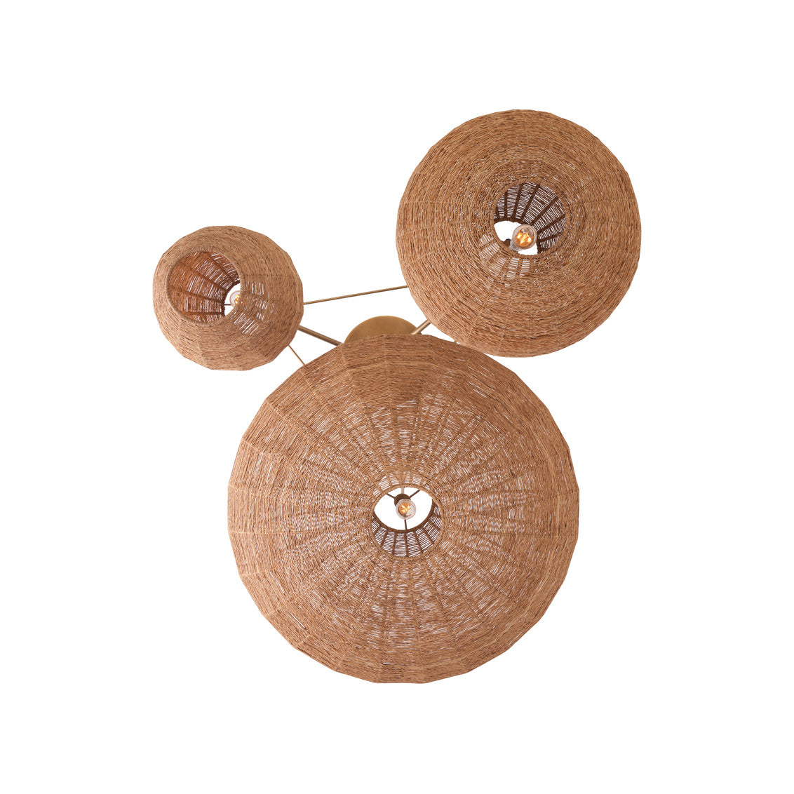 Teague Woven Raffia Triple Pendant