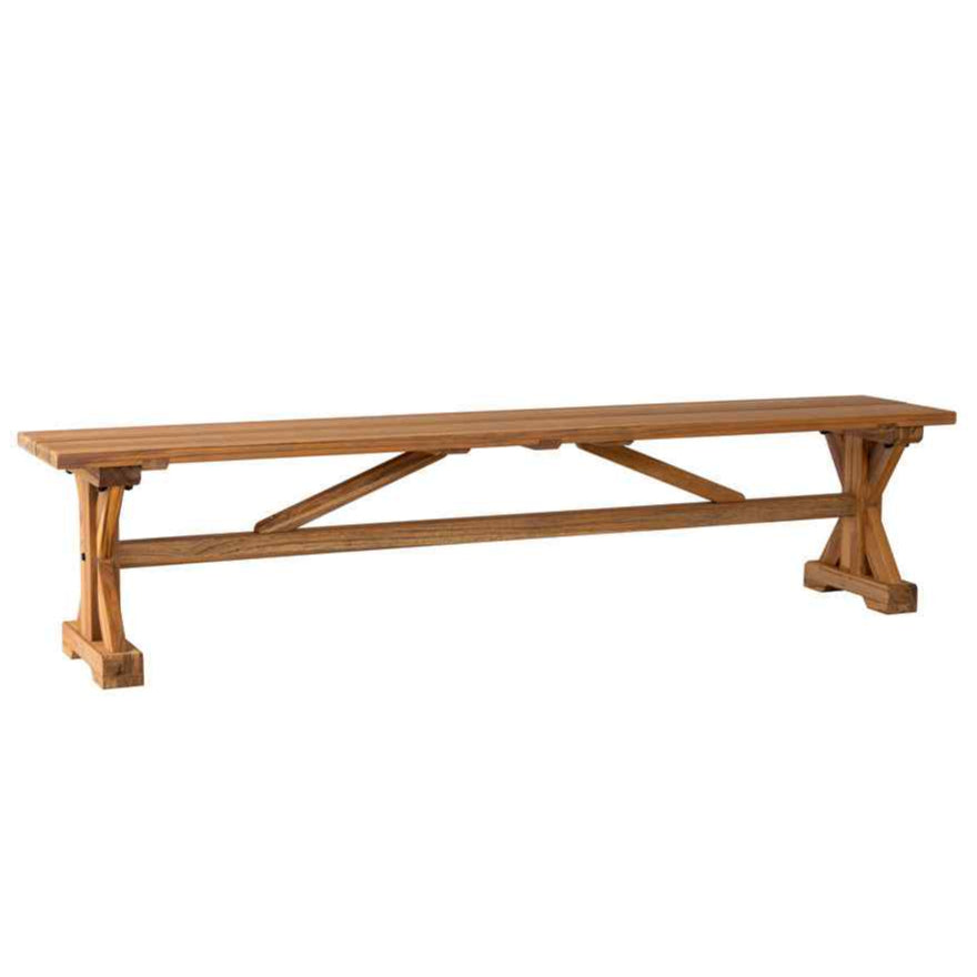 Teak Brown Outdoor Dining Bench-Outdoor Benches-Lloyd Flanders-LOOMLAN