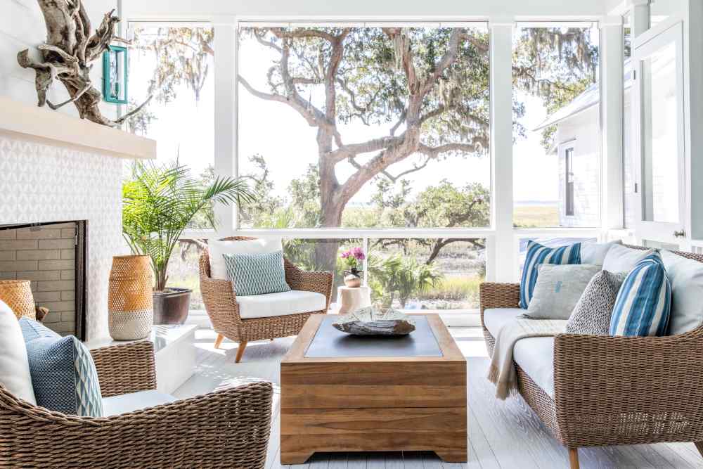 Teak Outdoor Cocktail Table with Faux Concrete Inset-Outdoor Coffee Tables-Lloyd Flanders-LOOMLAN