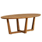 Teak Oval Sled Base Outdoor Cocktail Table-Outdoor Coffee Tables-Lloyd Flanders-LOOMLAN
