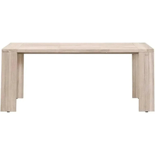 Teak Rectangle Dining Table Umbrella Hole Big Sur-Outdoor Dining Tables-Essentials For Living-LOOMLAN