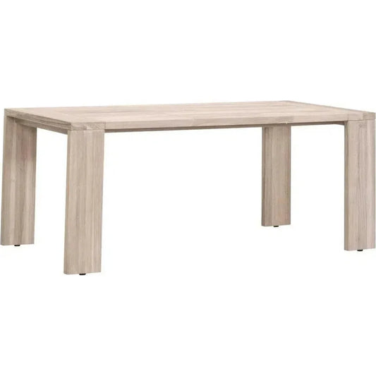 Teak Rectangle Dining Table Umbrella Hole Big Sur-Outdoor Dining Tables-Essentials For Living-LOOMLAN