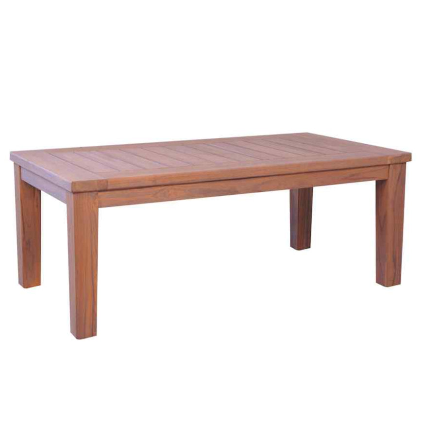 Teak Rectangular Tapered Leg Outdoor Cocktail Table-Outdoor Coffee Tables-Lloyd Flanders-LOOMLAN