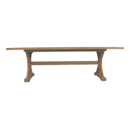 Teak Rectangular Trestle Base Outdoor Dining Table-Outdoor Dining Tables-Lloyd Flanders-LOOMLAN