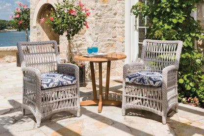 Teak Round Outdoor Bistro Table-Outdoor Dining Tables-Lloyd Flanders-LOOMLAN