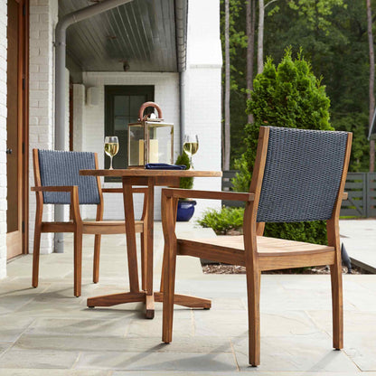Teak Round Outdoor Bistro Table-Outdoor Dining Tables-Lloyd Flanders-LOOMLAN