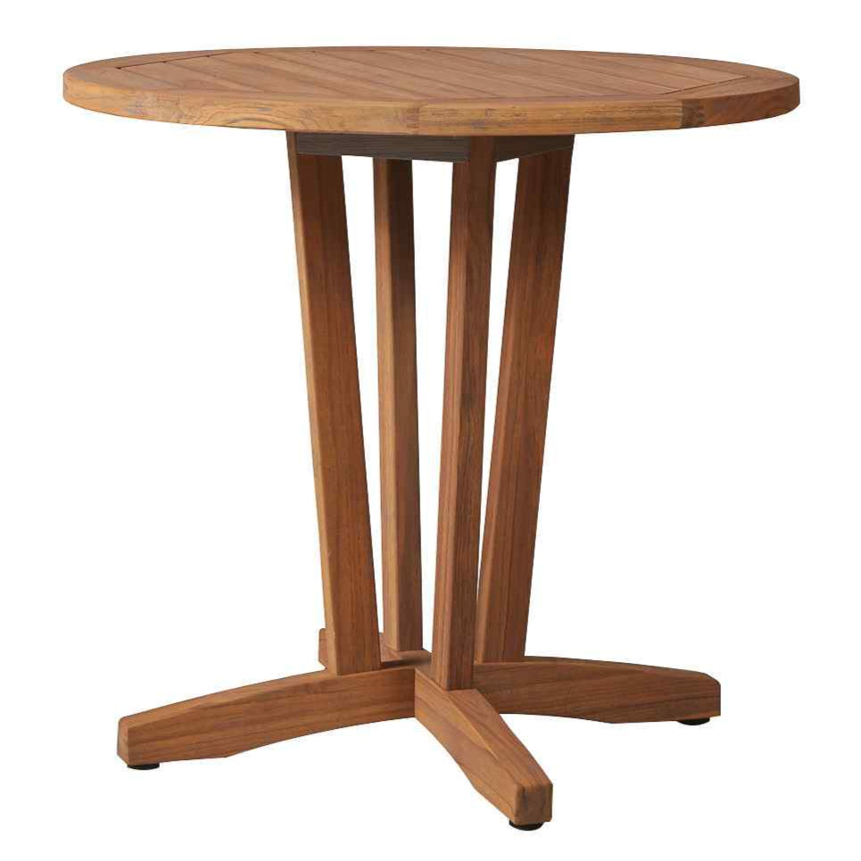 Teak Round Outdoor Bistro Table-Outdoor Dining Tables-Lloyd Flanders-LOOMLAN