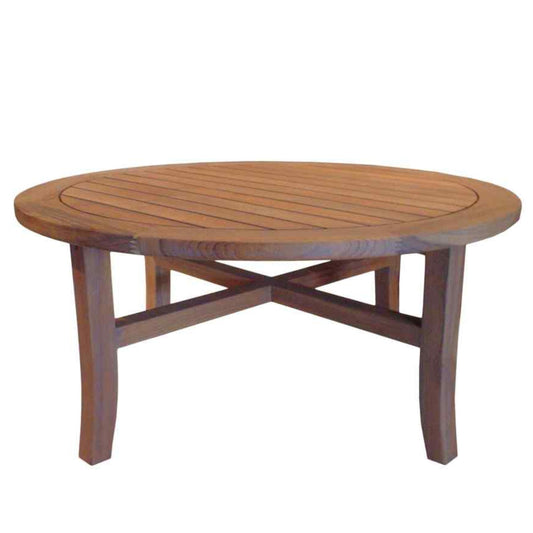 Teak Round Tapered Leg Outdoor Cocktail Table-Outdoor Coffee Tables-Lloyd Flanders-LOOMLAN